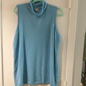 New Chicos Zenergy light blue sleeveless sweater mock long tunic.